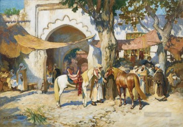 ダンス ル スーク アルジェ フレデリック アーサー ブリッジマン アラブ Oil Paintings